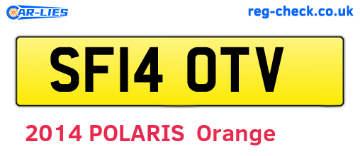 SF14OTV are the vehicle registration plates.