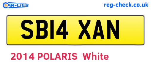 SB14XAN are the vehicle registration plates.