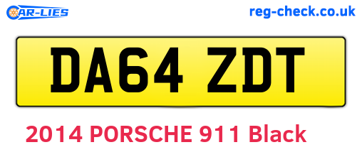 DA64ZDT are the vehicle registration plates.