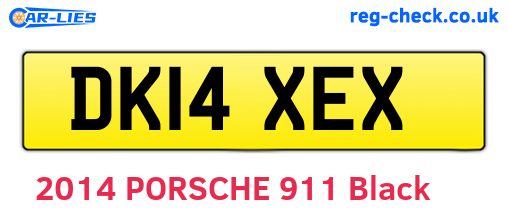 DK14XEX are the vehicle registration plates.