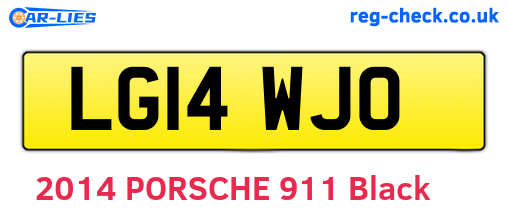 LG14WJO are the vehicle registration plates.