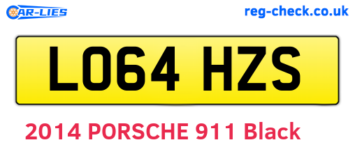 LO64HZS are the vehicle registration plates.