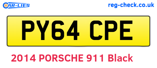 PY64CPE are the vehicle registration plates.