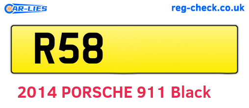 R58 are the vehicle registration plates.