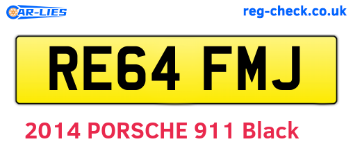 RE64FMJ are the vehicle registration plates.