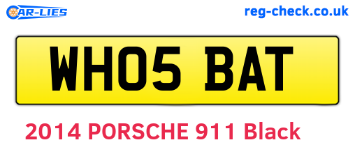 WH05BAT are the vehicle registration plates.