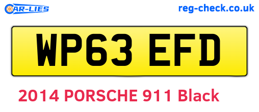 WP63EFD are the vehicle registration plates.