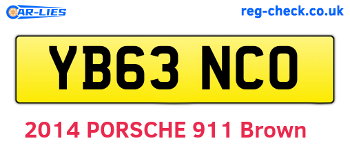 YB63NCO are the vehicle registration plates.