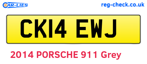 CK14EWJ are the vehicle registration plates.