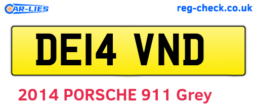 DE14VND are the vehicle registration plates.