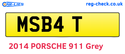 MSB4T are the vehicle registration plates.