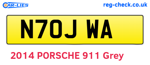 N70JWA are the vehicle registration plates.