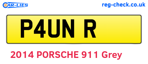P4UNR are the vehicle registration plates.
