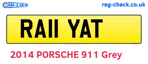 RA11YAT are the vehicle registration plates.