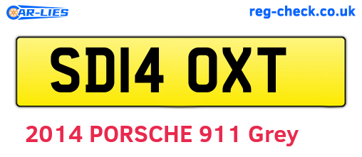 SD14OXT are the vehicle registration plates.