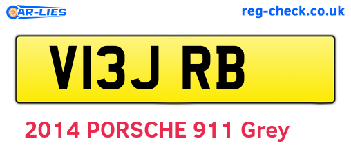 V13JRB are the vehicle registration plates.