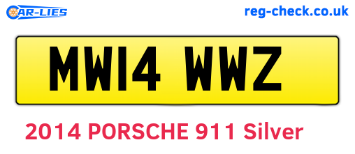 MW14WWZ are the vehicle registration plates.