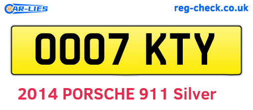 OO07KTY are the vehicle registration plates.