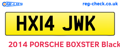 HX14JWK are the vehicle registration plates.