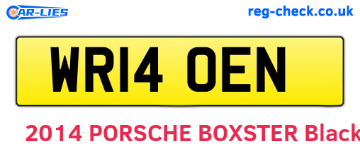WR14OEN are the vehicle registration plates.