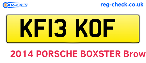 KF13KOF are the vehicle registration plates.