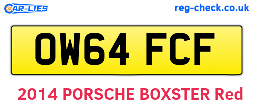 OW64FCF are the vehicle registration plates.