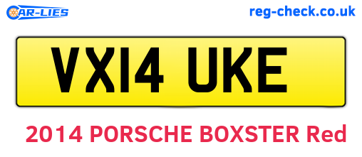 VX14UKE are the vehicle registration plates.