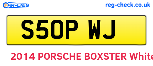 S50PWJ are the vehicle registration plates.