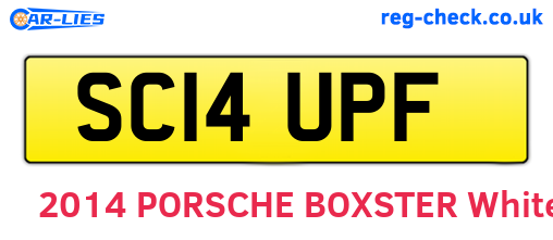SC14UPF are the vehicle registration plates.
