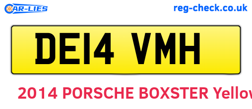 DE14VMH are the vehicle registration plates.