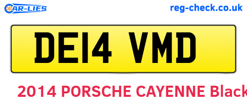DE14VMD are the vehicle registration plates.