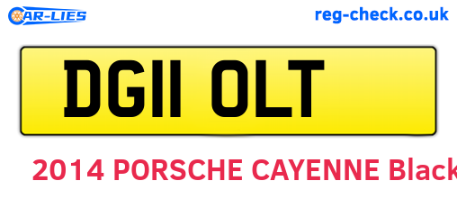 DG11OLT are the vehicle registration plates.