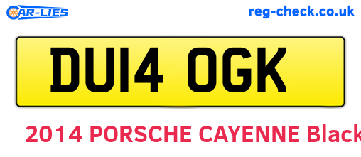 DU14OGK are the vehicle registration plates.