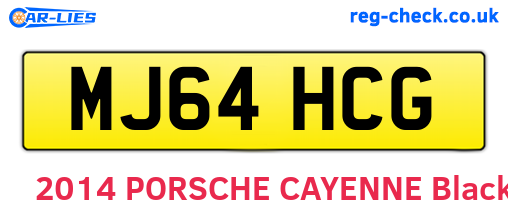 MJ64HCG are the vehicle registration plates.