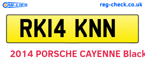 RK14KNN are the vehicle registration plates.