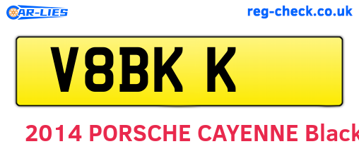 V8BKK are the vehicle registration plates.