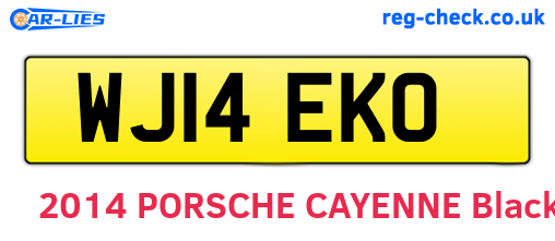 WJ14EKO are the vehicle registration plates.
