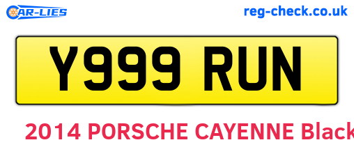 Y999RUN are the vehicle registration plates.