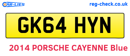 GK64HYN are the vehicle registration plates.