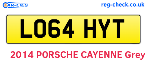 LO64HYT are the vehicle registration plates.
