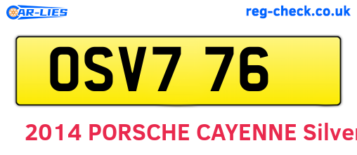 OSV776 are the vehicle registration plates.