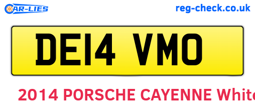 DE14VMO are the vehicle registration plates.
