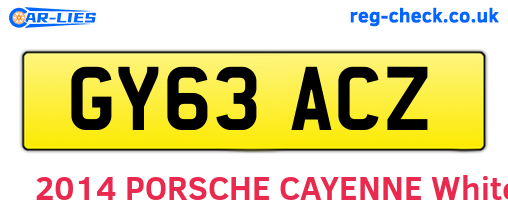 GY63ACZ are the vehicle registration plates.