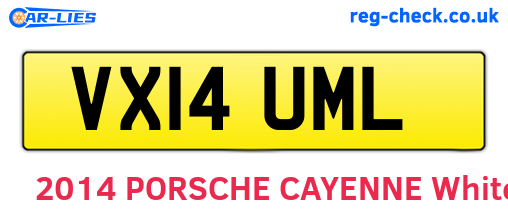 VX14UML are the vehicle registration plates.