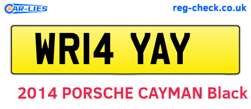 WR14YAY are the vehicle registration plates.