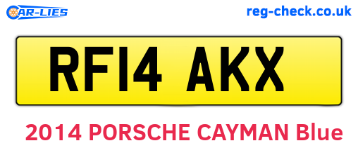 RF14AKX are the vehicle registration plates.