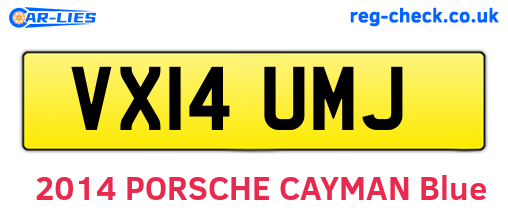 VX14UMJ are the vehicle registration plates.