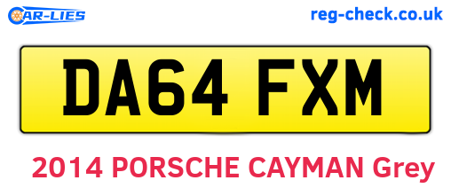 DA64FXM are the vehicle registration plates.