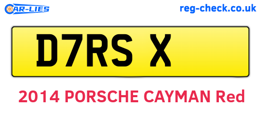 D7RSX are the vehicle registration plates.