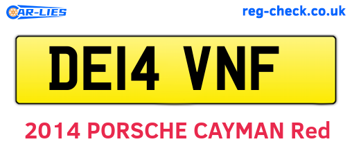 DE14VNF are the vehicle registration plates.